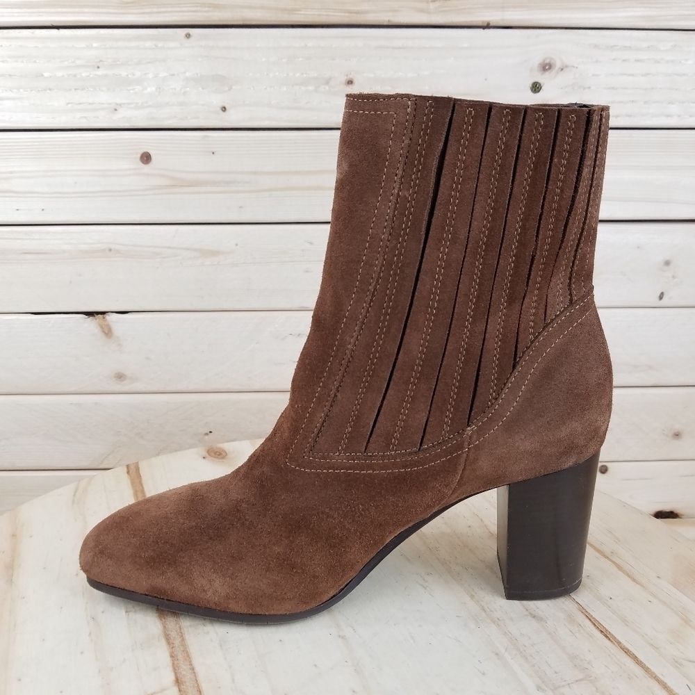 AQUATALIA Suede/Leather Bootie Ankle Boot Pull-on Chunky Heel NEW MIXMATCH SIZES - Picture 5 of 13